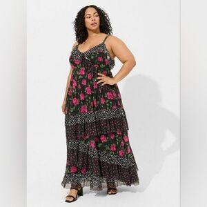 Torrid Betsey Johnson Floral Maxi Ruffle Dress 3x